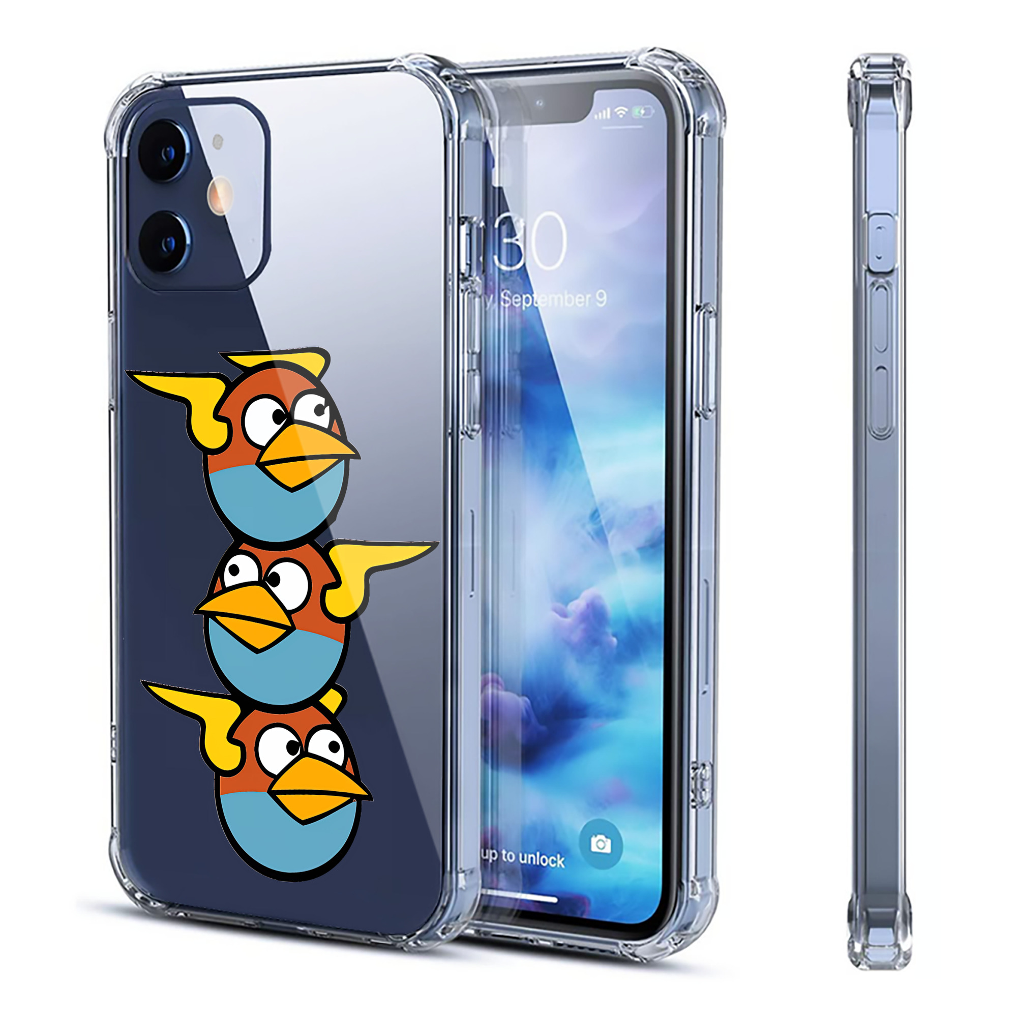 （画像用） Angry Birds アングリーバード 【iPhone 12シリーズ対応】透明スマホケース（クリアソフトケース）